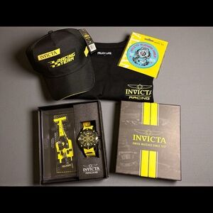 5 Pc Collectible Invicta Mens Watch Car Cap Shirt